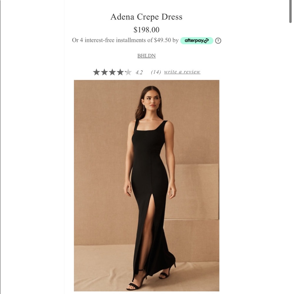 Black BHLDN Maxi Dress with slit